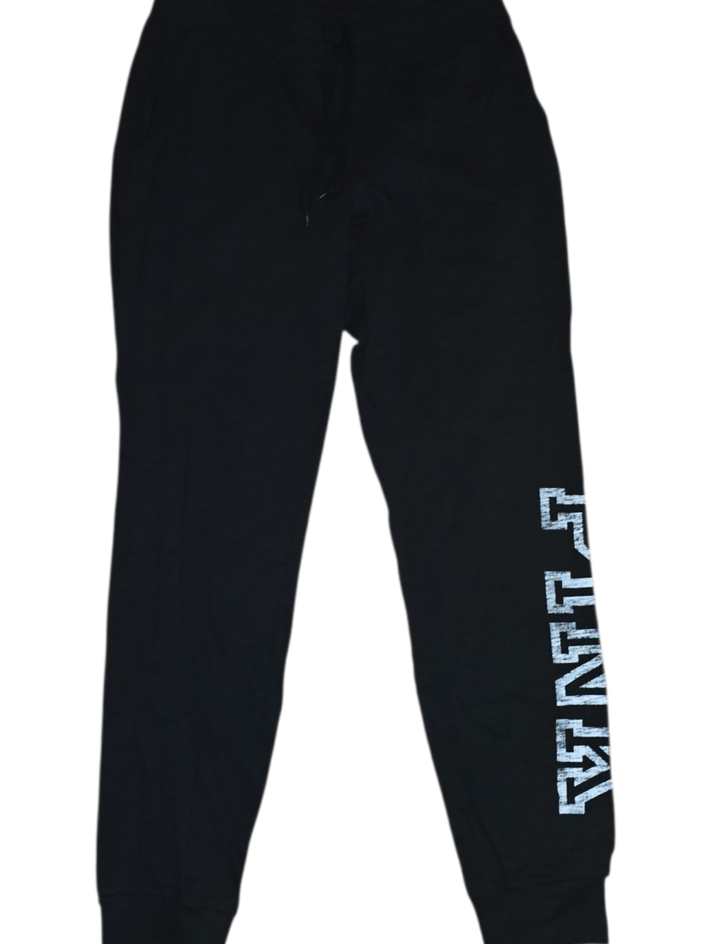 PINK Victoria's Secret Black Sweat Joggers with White Side Logo